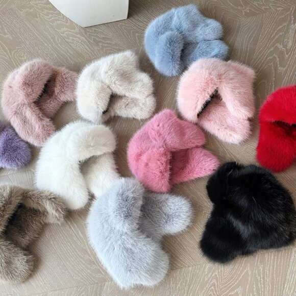 Luxurious Faux Mink Fur Trapper Hat Elegant Minimal Chic Winter Warm main image 8